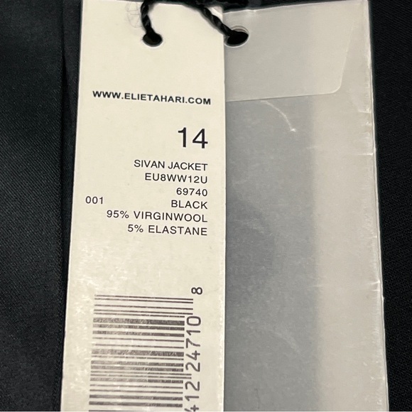 Elie Tahari Wool Sivan Jacket Dark Brown Size 14 NWT 398$ - Picture 3 of 9